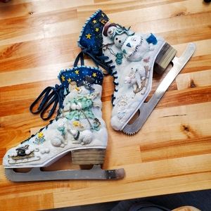 Winter Scene wall hanging skates